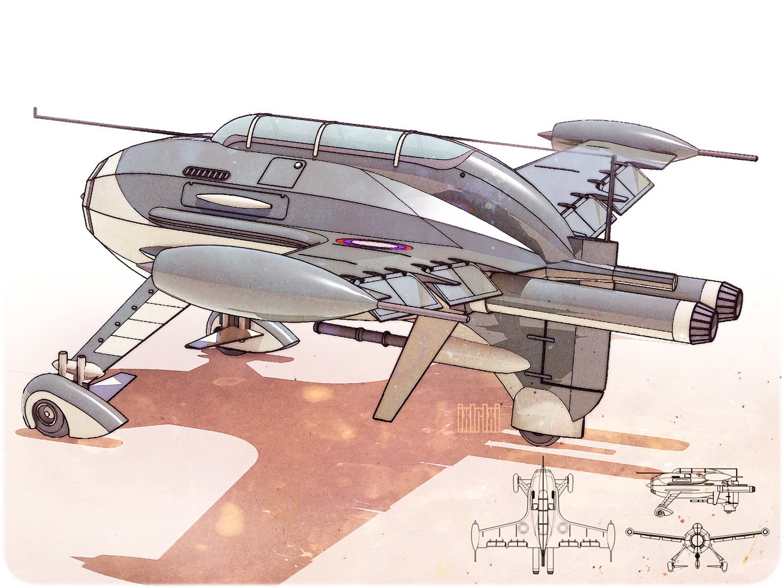 Futuristic aircraft concept art