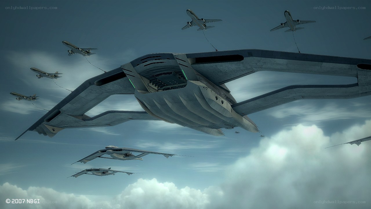 Futuristic aircraft formation