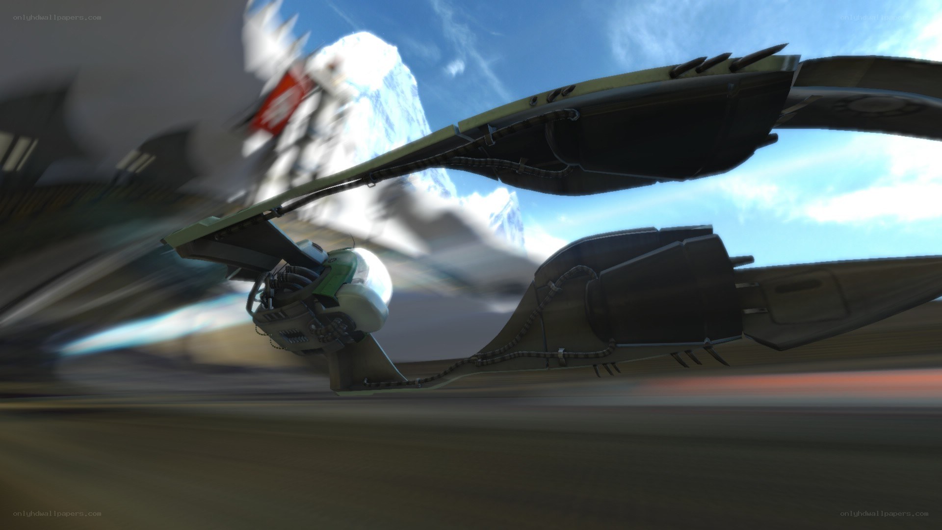 futuristic aircraft in flight