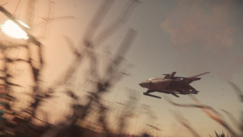 Futuristic Aircraft in Flight — Brown