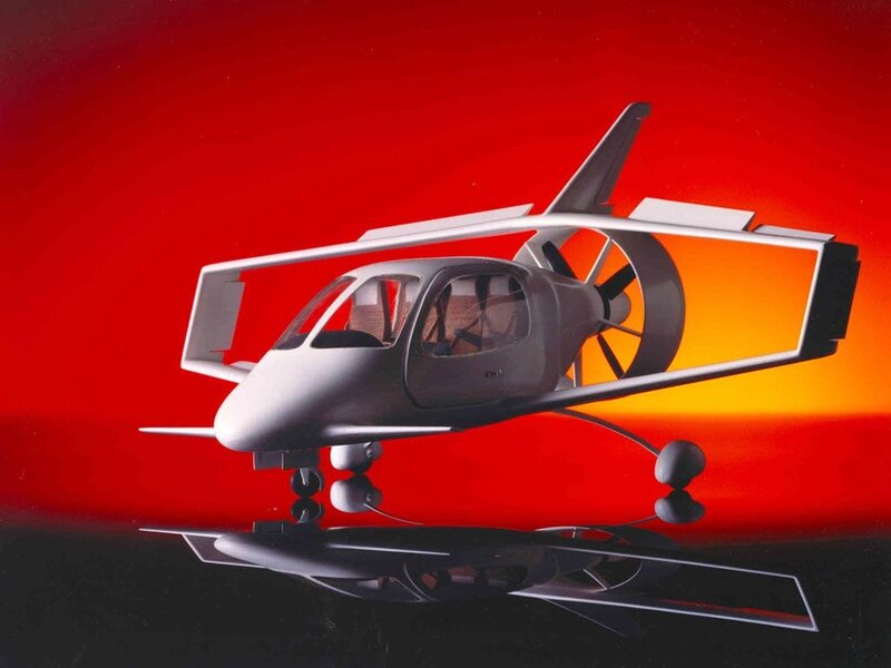 Futuristic Aircraft Model — Red