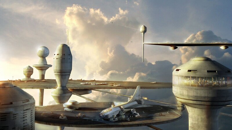 Futuristic Airport Complex — Gray