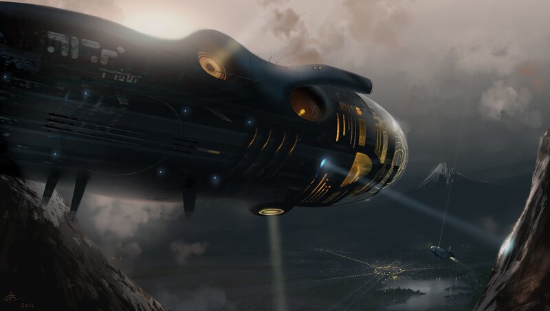 Futuristic Airship — Black
