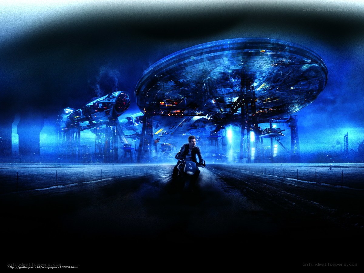 futuristic alien base scene