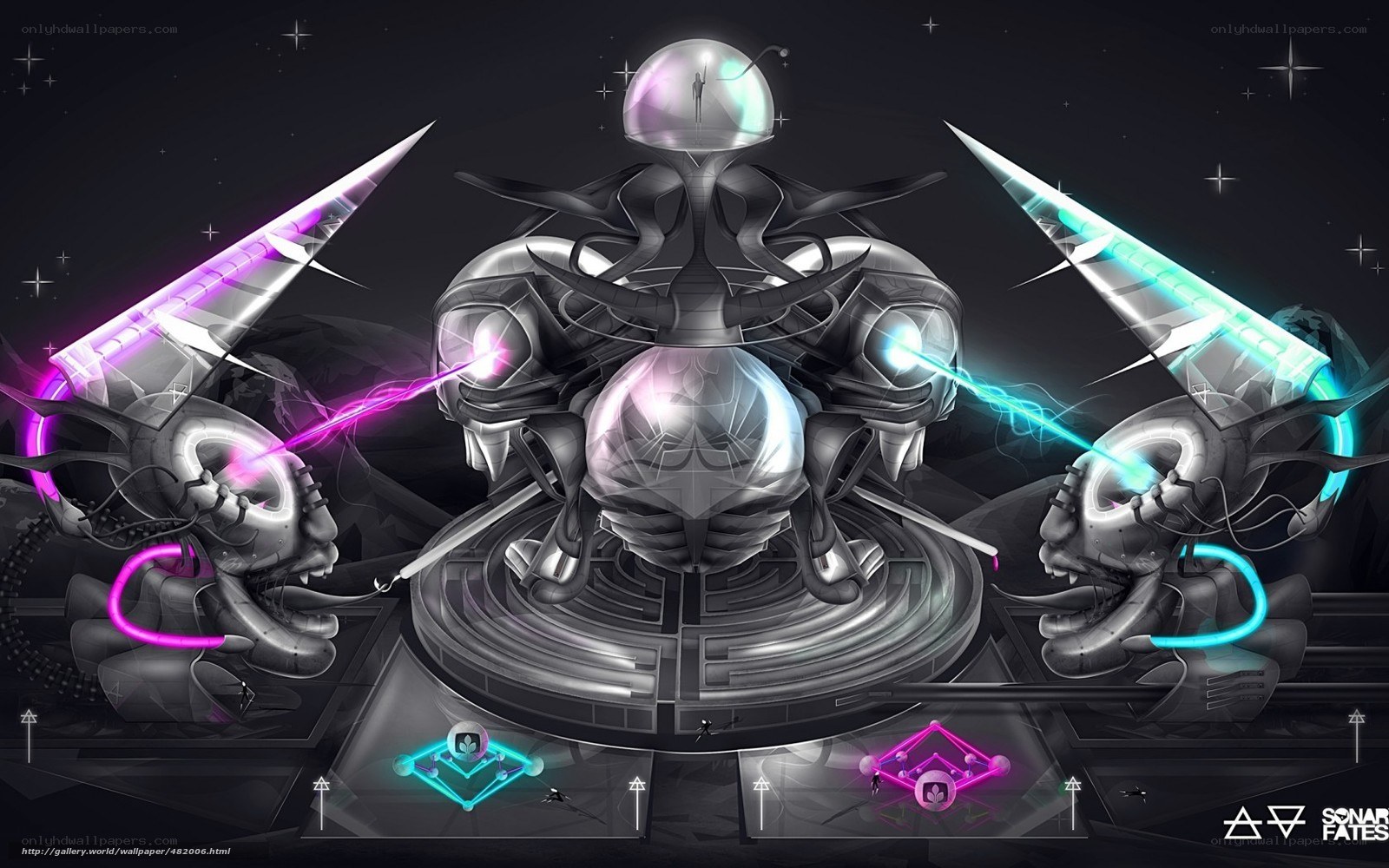 futuristic alien battle scene