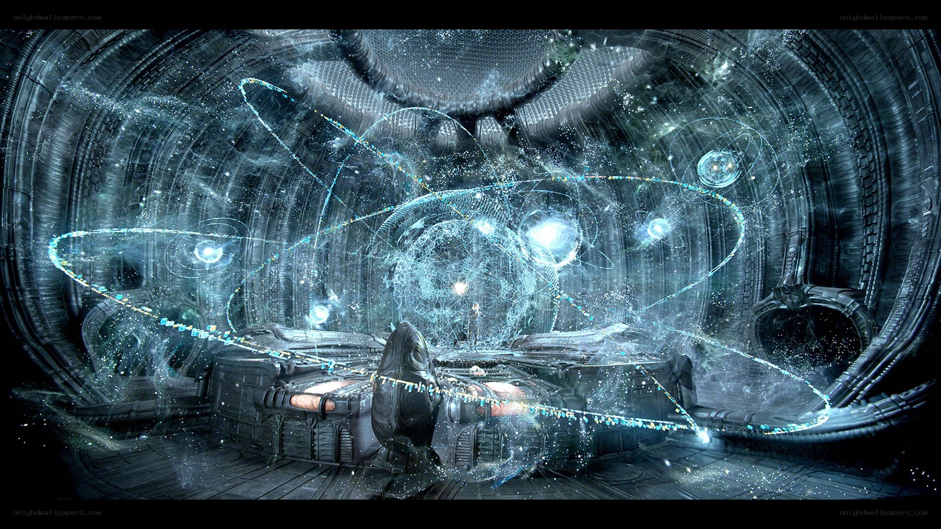 futuristic alien chamber