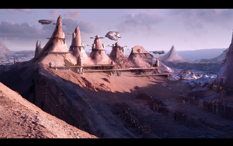 Futuristic Alien City — Brown, Dramatic