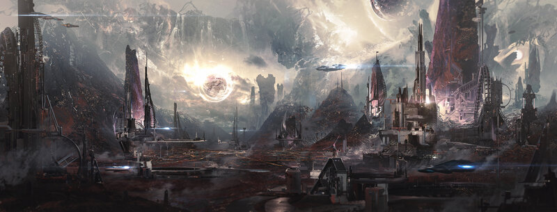 Futuristic Alien City — Gray