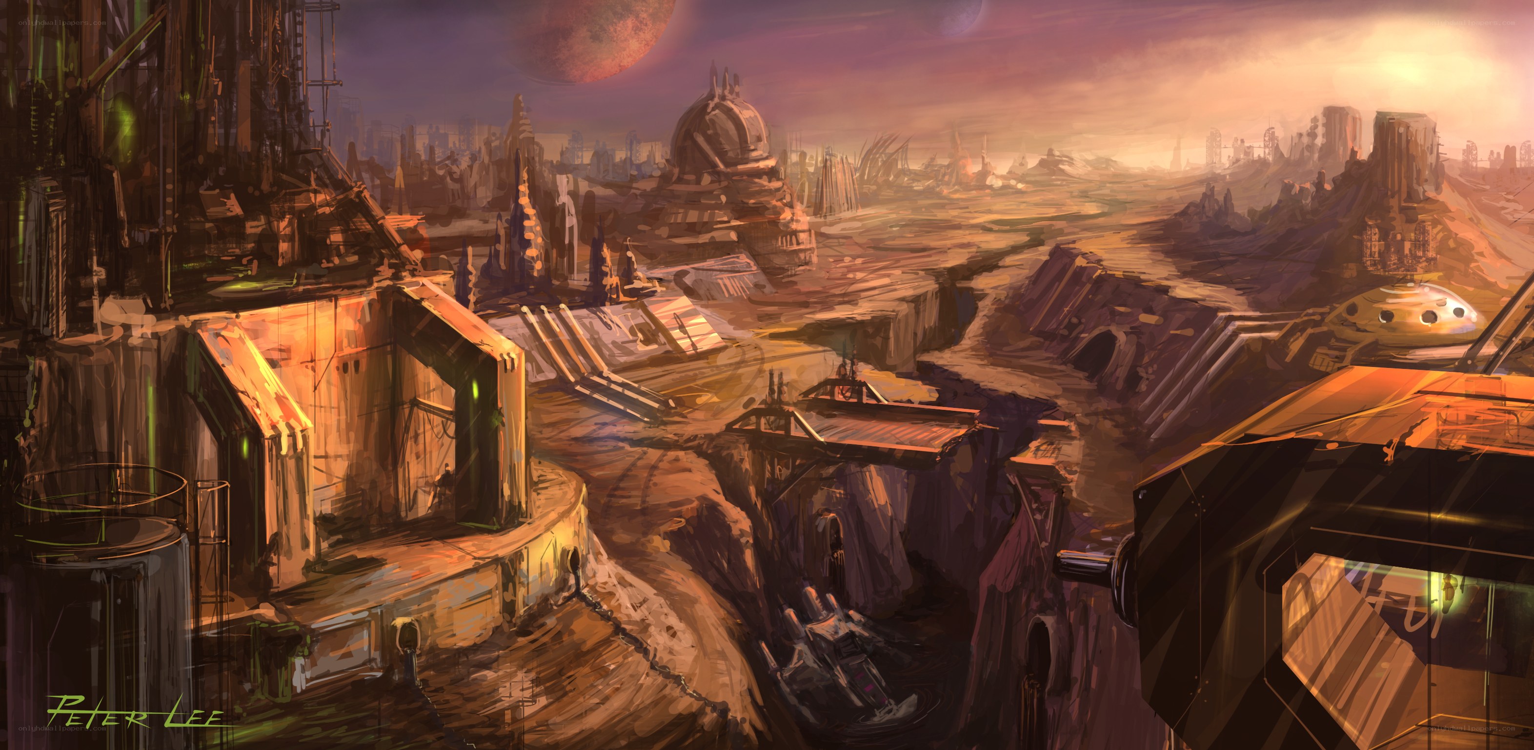 futuristic alien cityscape