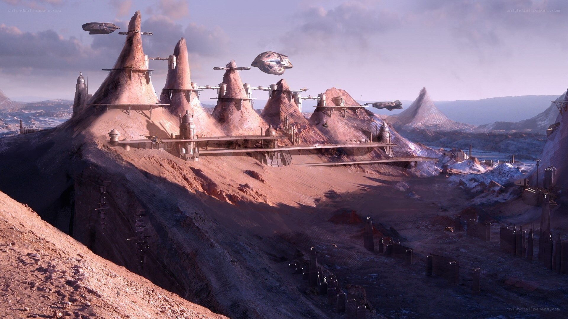 futuristic alien cityscape