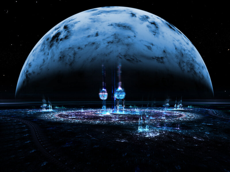 futuristic alien cityscape