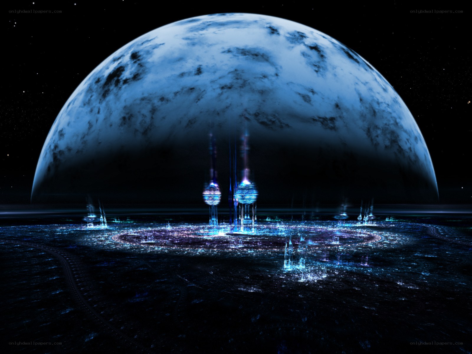 futuristic alien cityscape