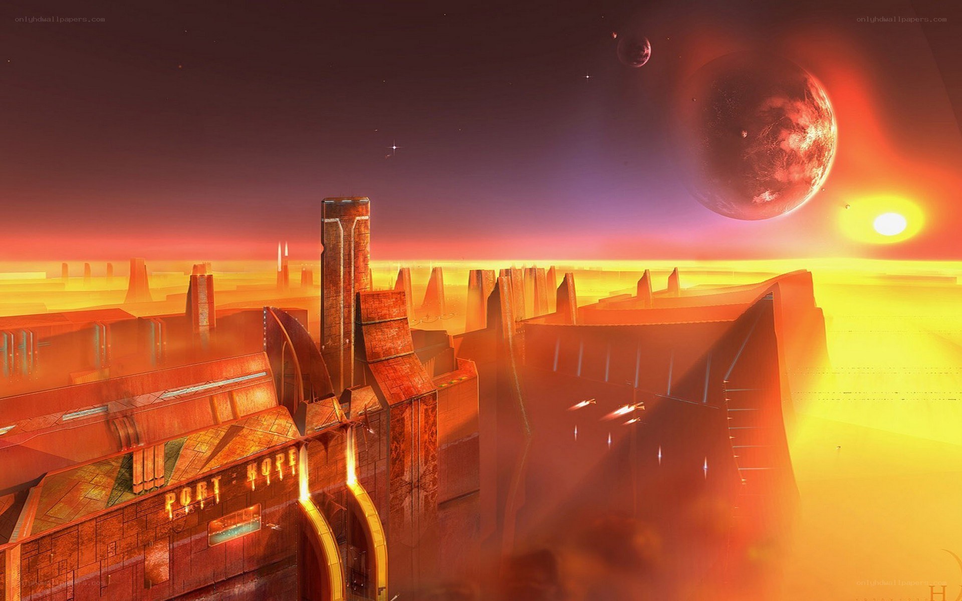 futuristic alien cityscape