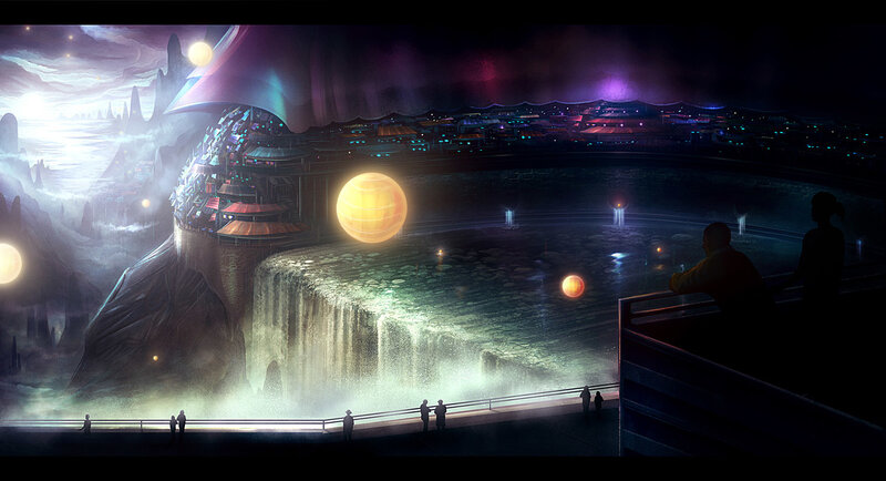 futuristic alien cityscape