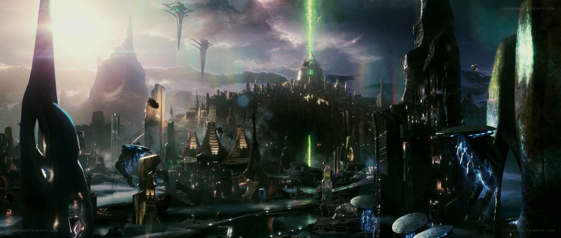 futuristic alien cityscape