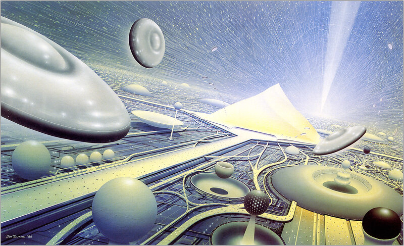 Futuristic alien cityscape