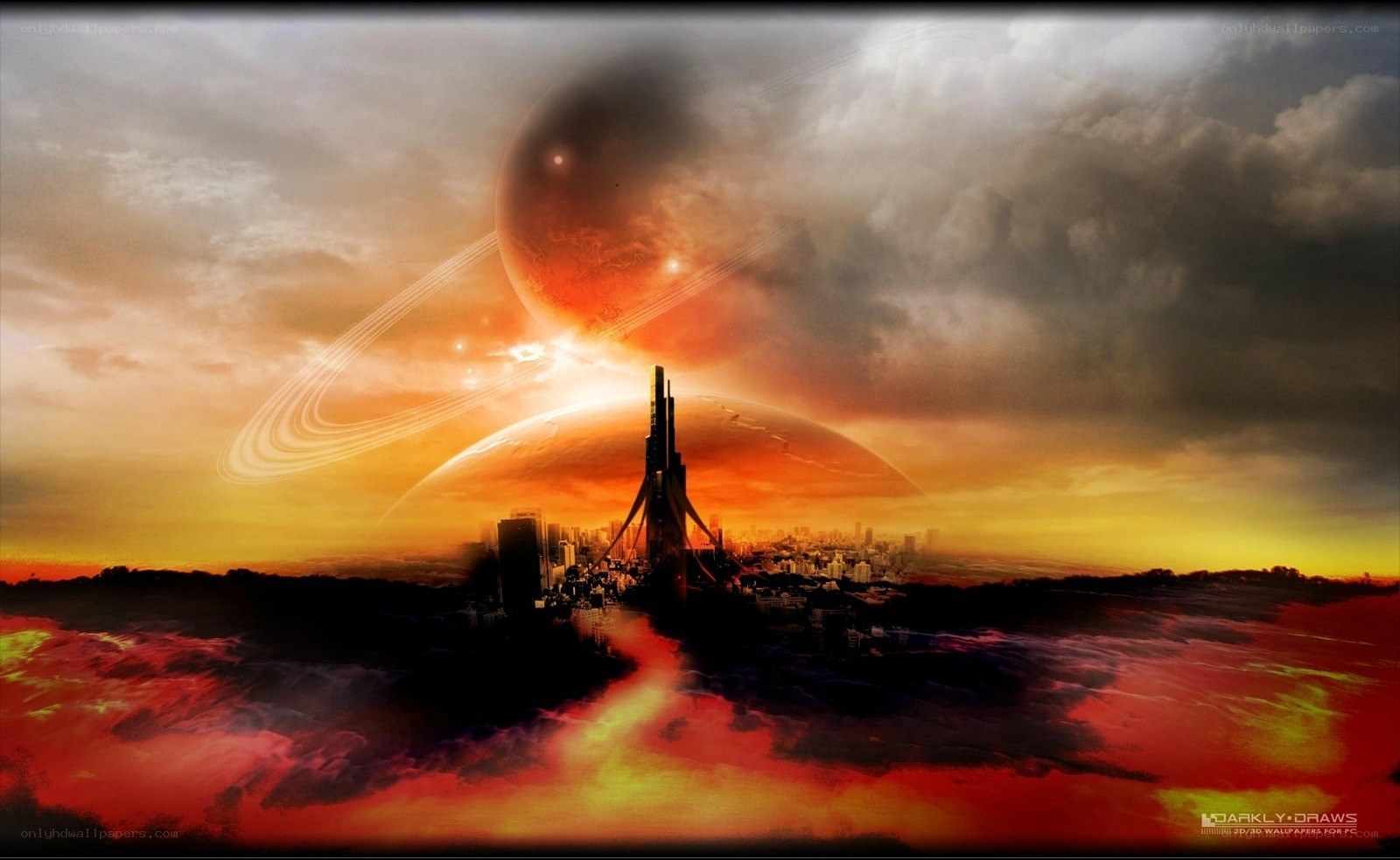 futuristic alien cityscape
