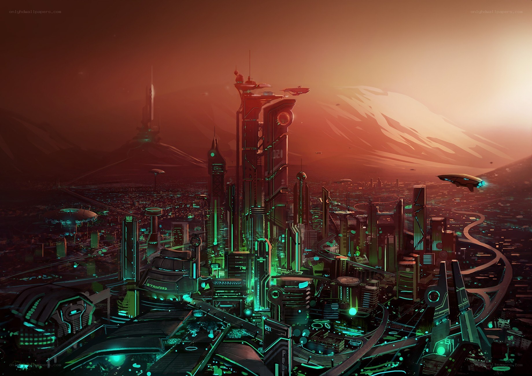 futuristic alien cityscape