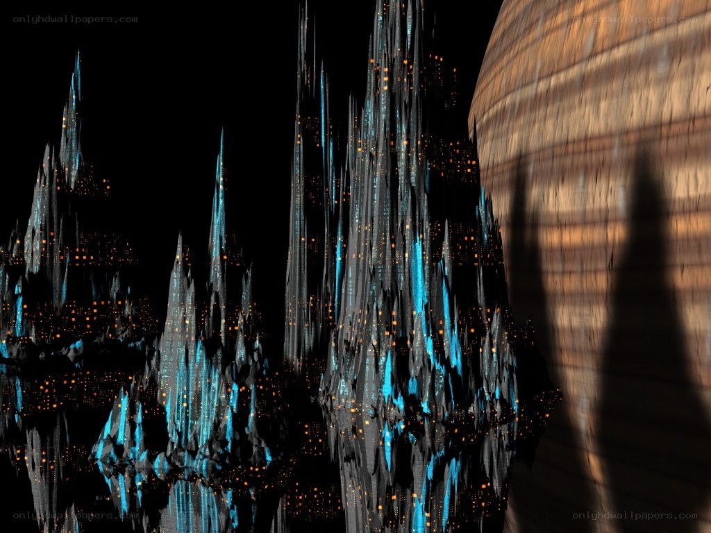 futuristic alien cityscape