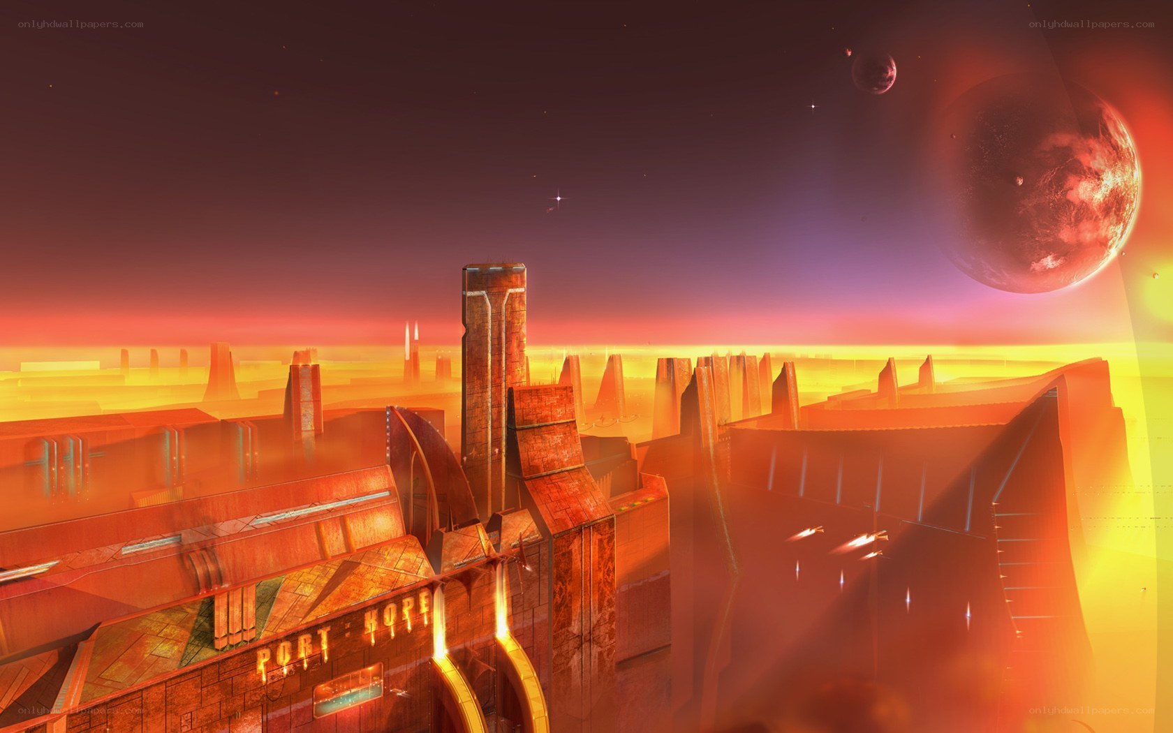 futuristic alien cityscape