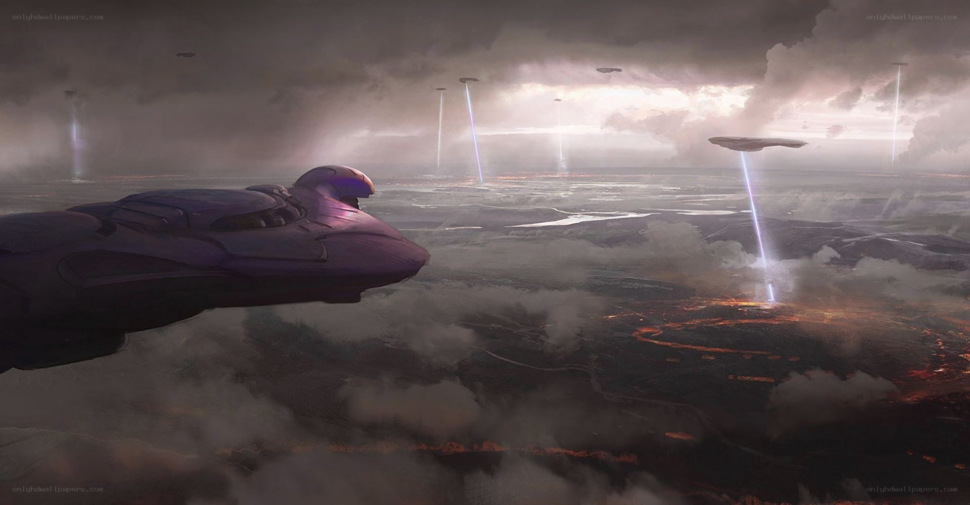 Futuristic alien invasion
