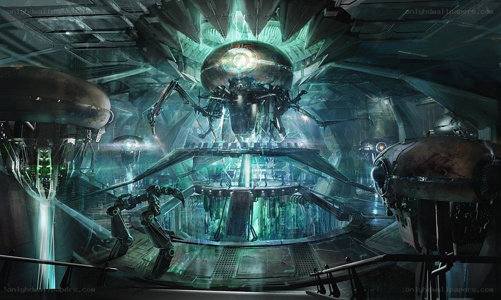 futuristic alien laboratory