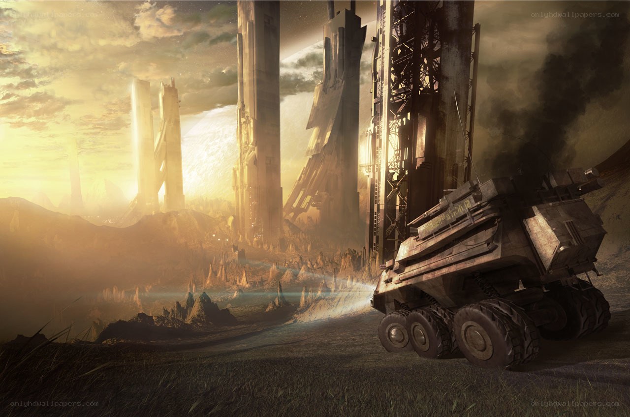 Futuristic alien landscape