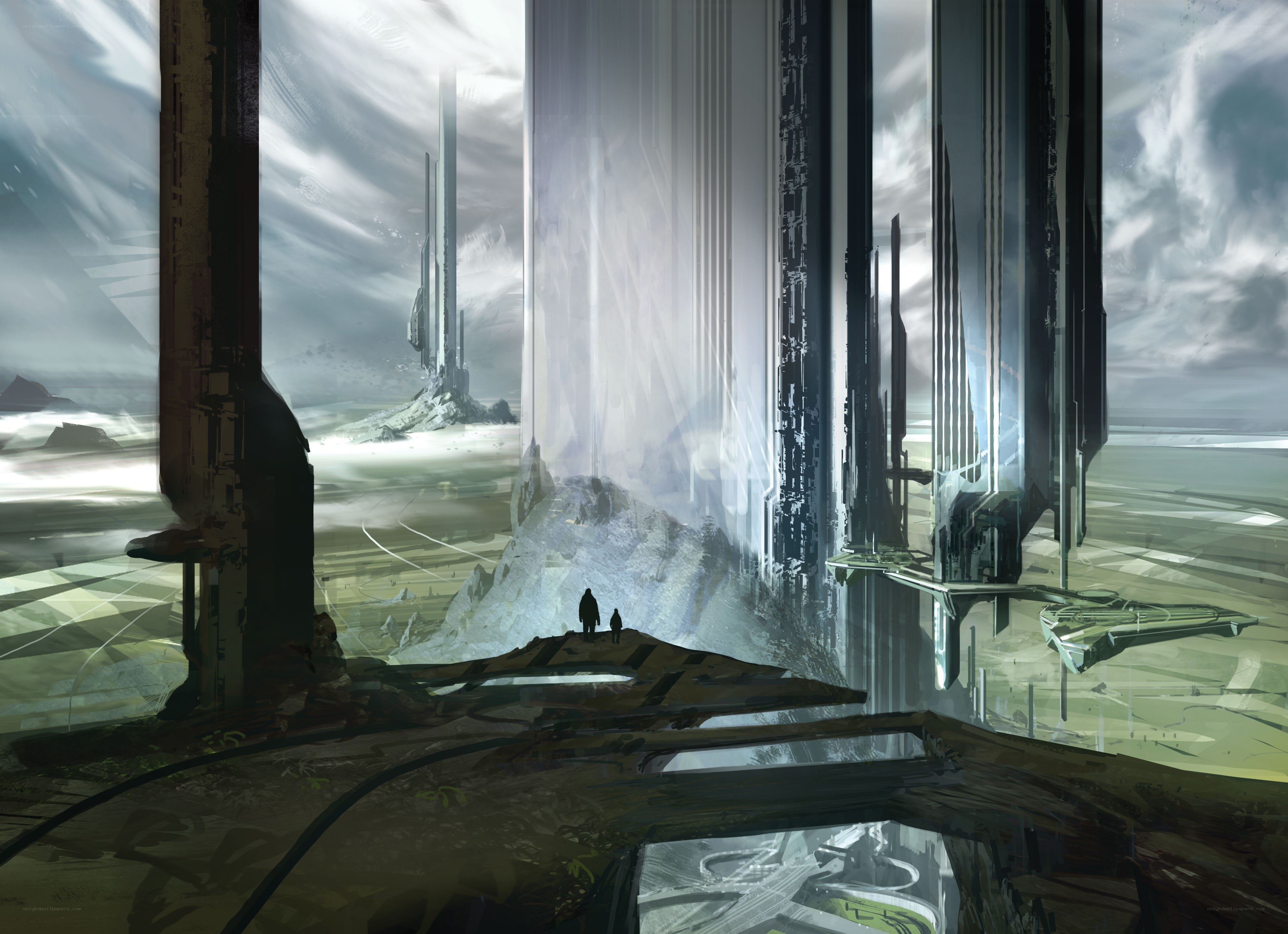 futuristic alien landscape