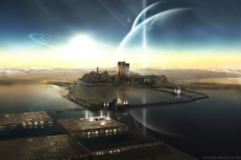 Futuristic alien landscape