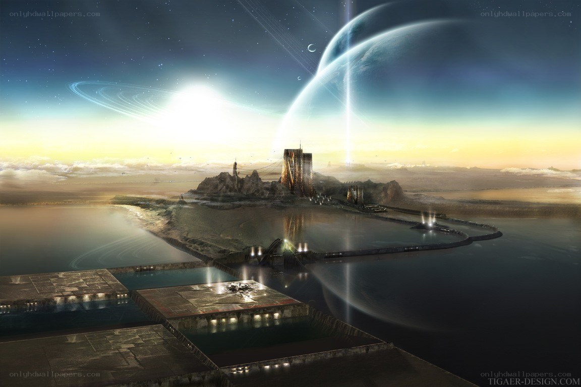Futuristic alien landscape