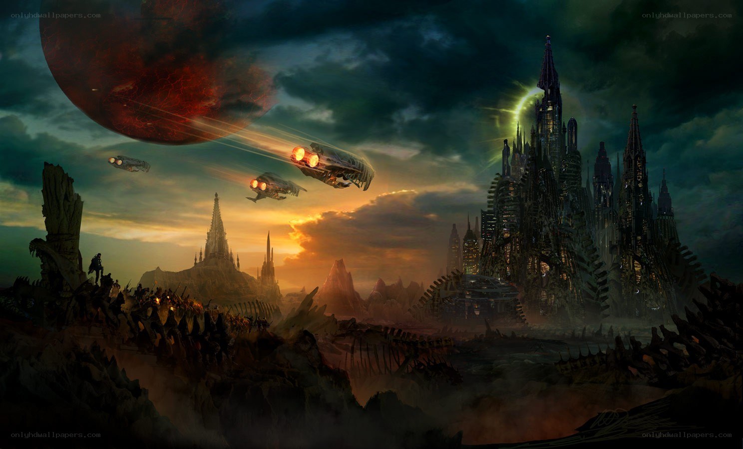 Futuristic alien landscape