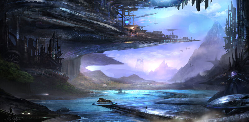 futuristic alien landscape