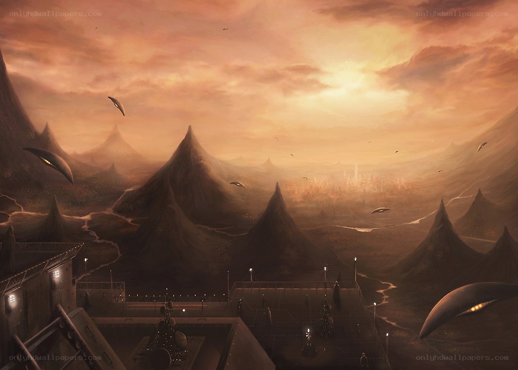 futuristic alien landscape