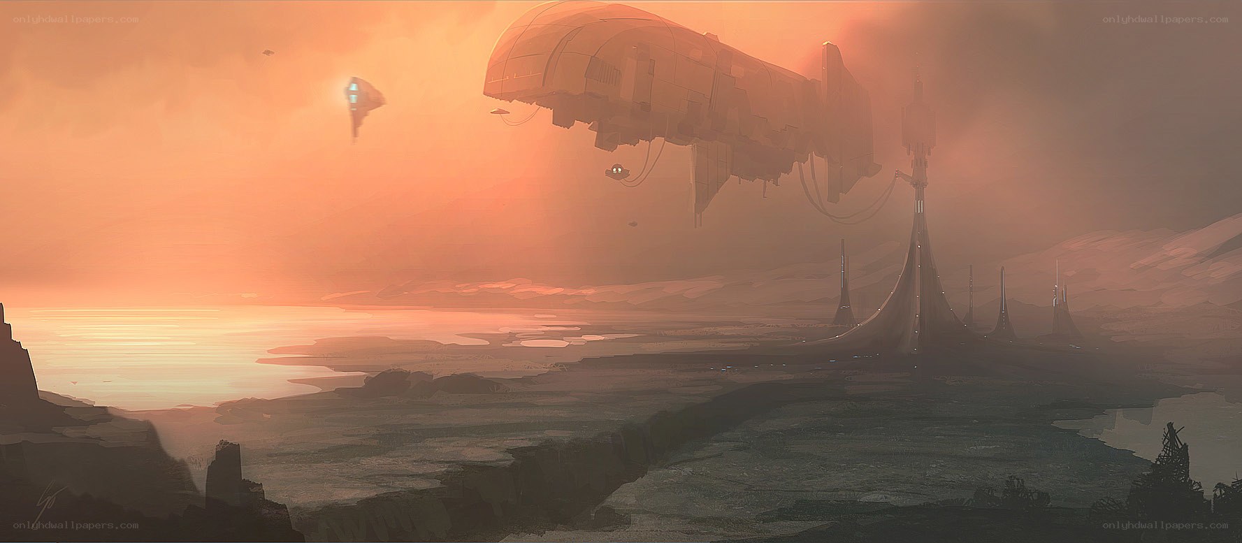 Futuristic alien landscape