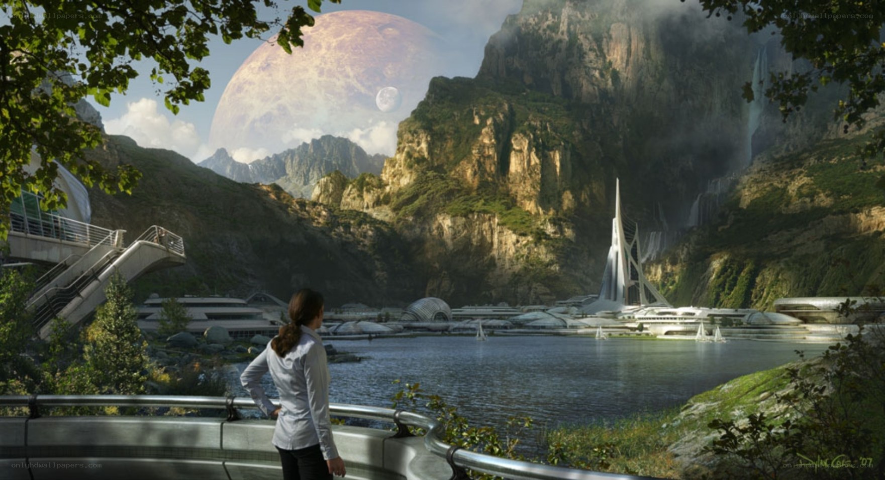 Futuristic alien landscape