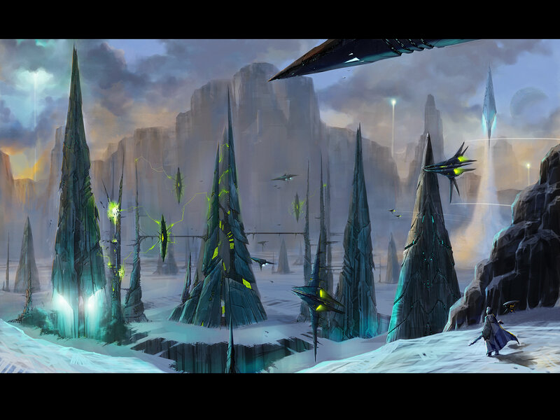 futuristic alien landscape