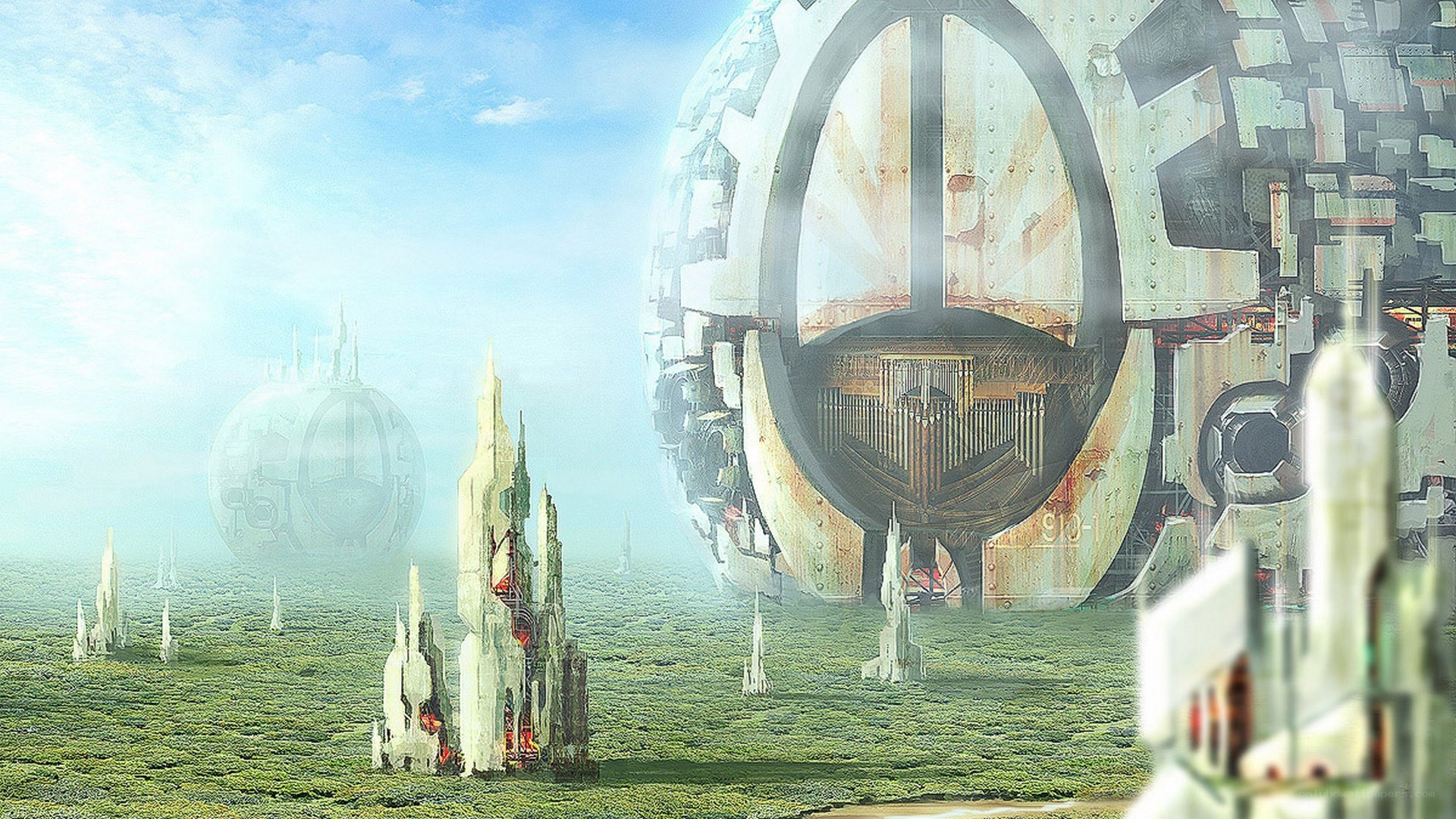 Futuristic alien landscape