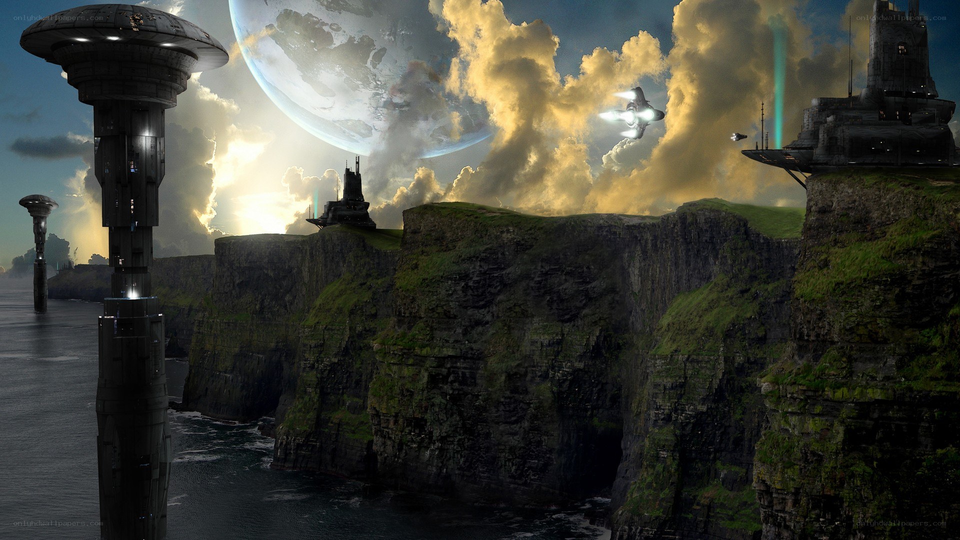 Futuristic alien landscape