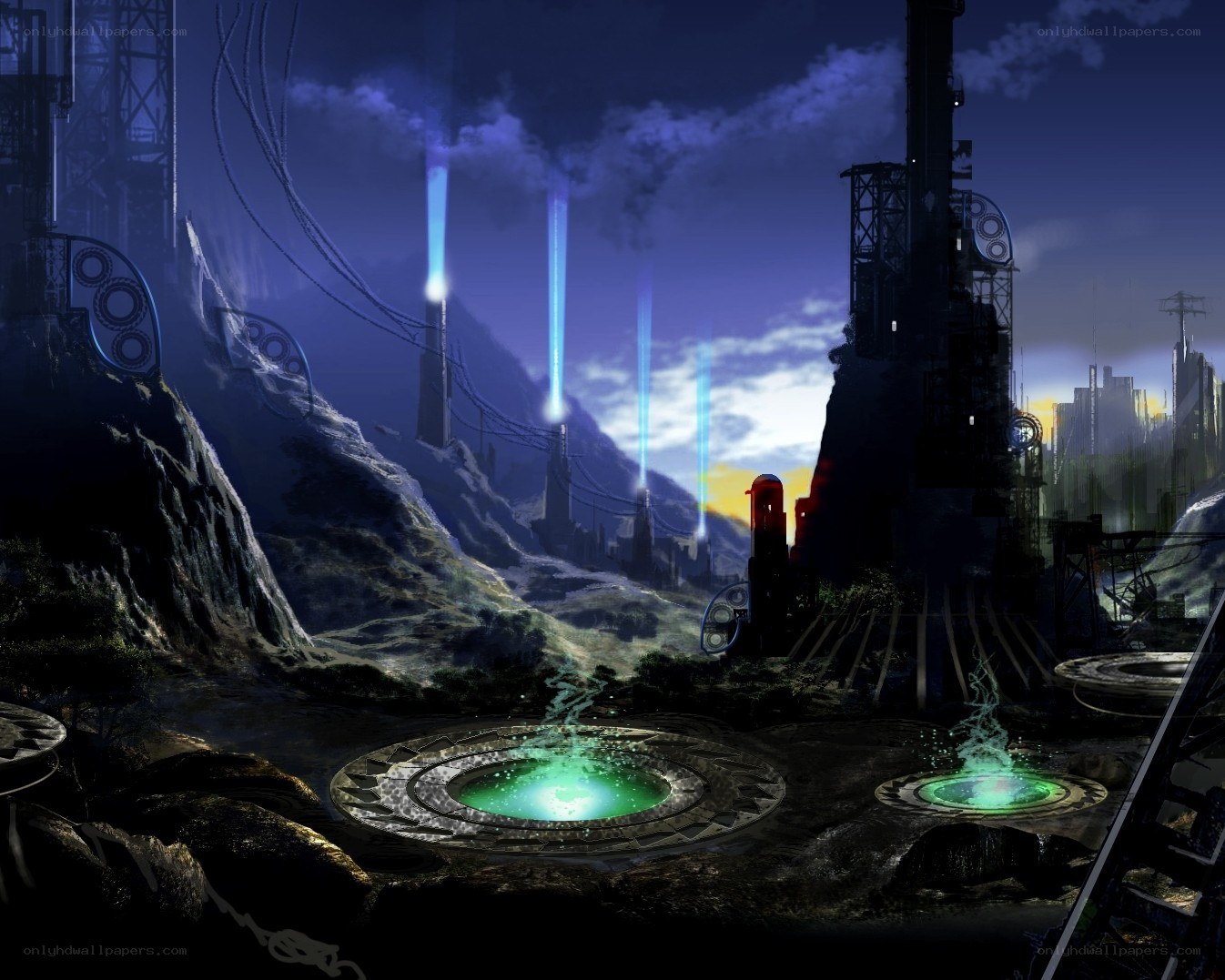 futuristic alien landscape
