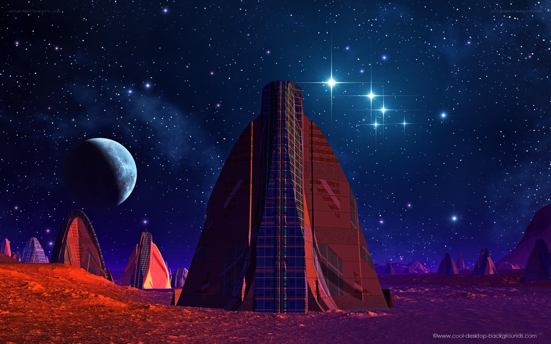 Futuristic alien landscape