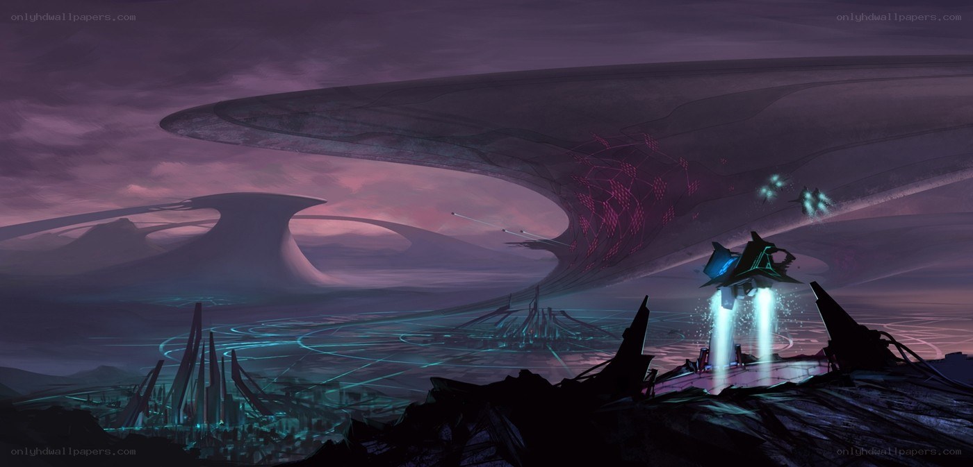 Futuristic alien landscape