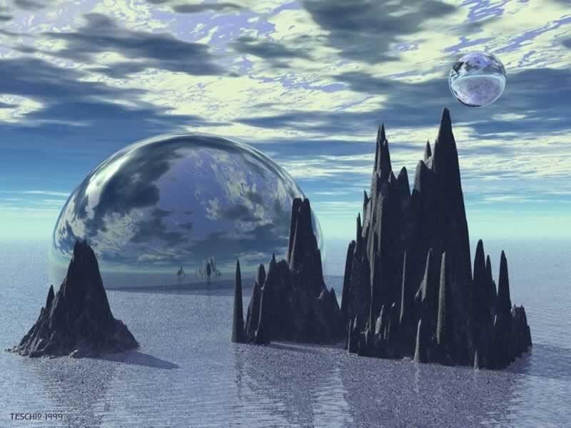 Futuristic alien landscape