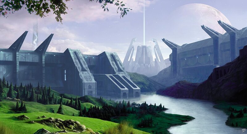 futuristic alien landscape
