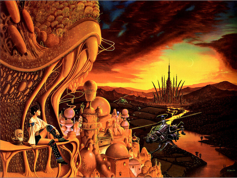 Futuristic alien landscape
