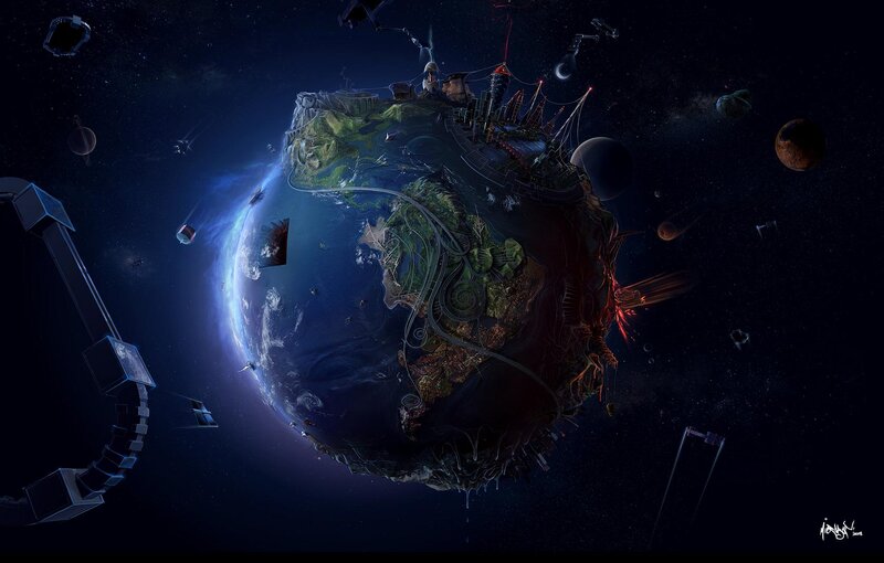 futuristic alien planet
