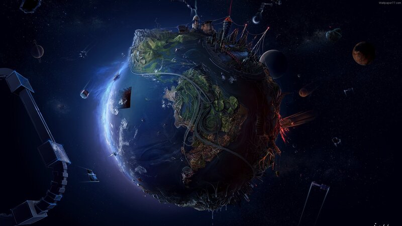 futuristic alien planet