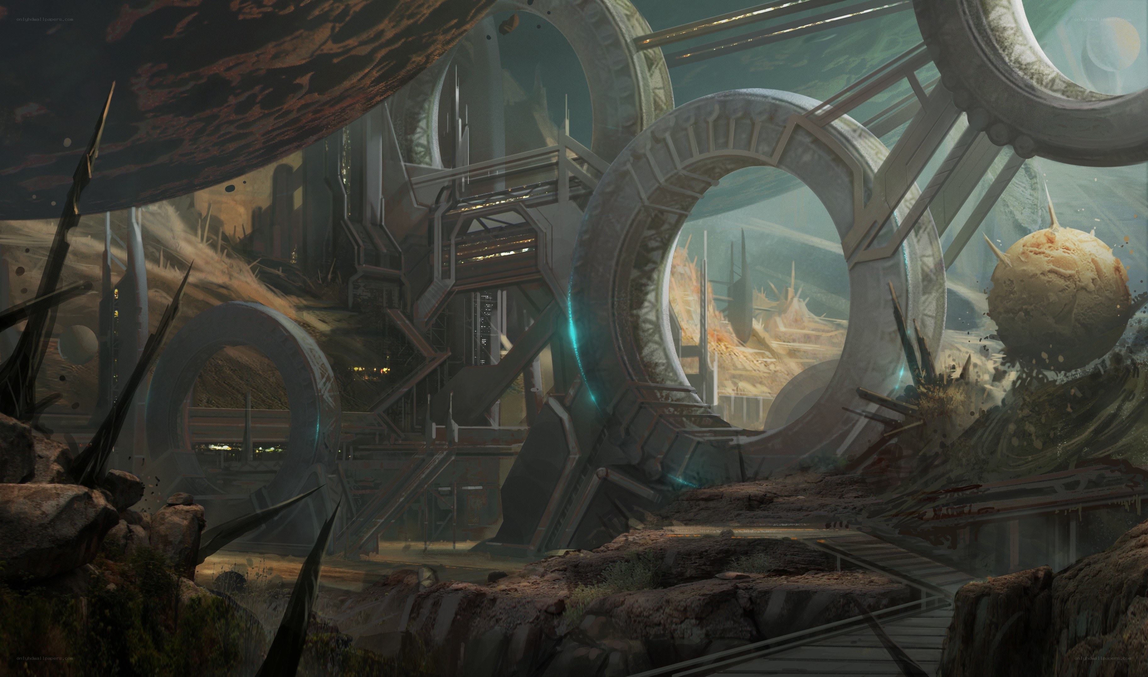 futuristic alien ruins