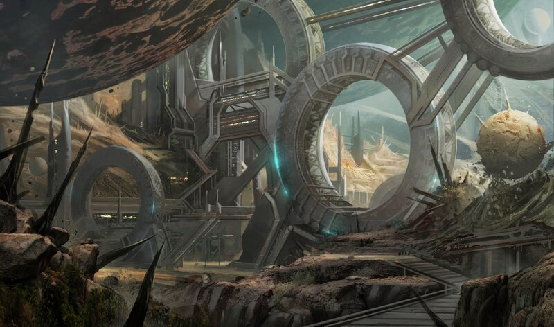 Futuristic Alien Ruins — Gray