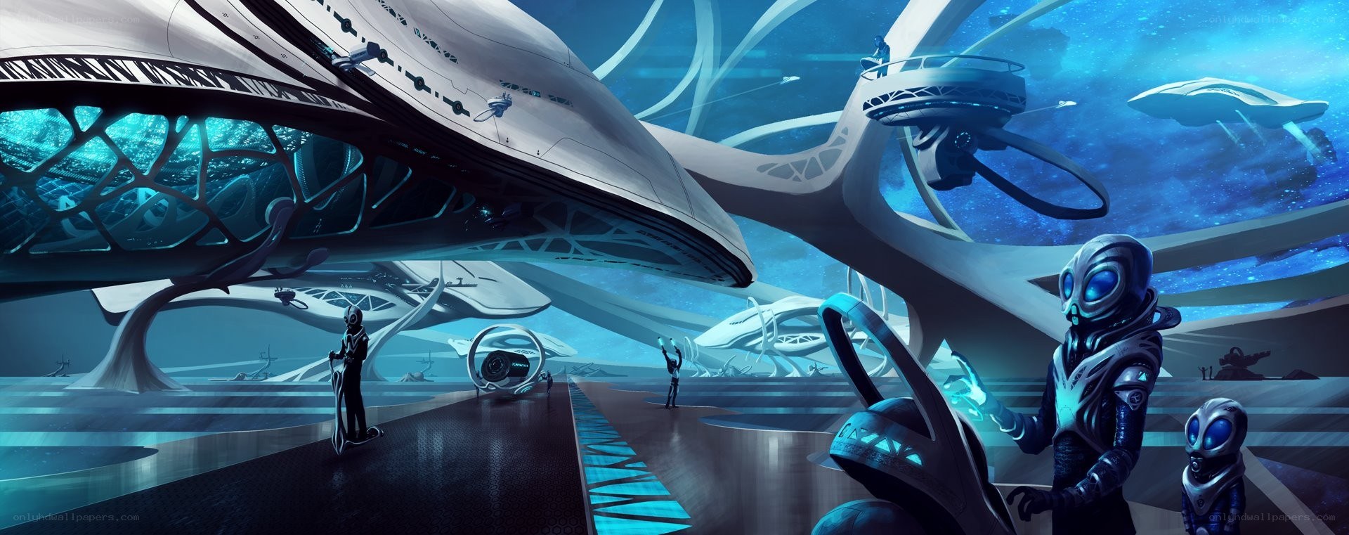 futuristic alien space station