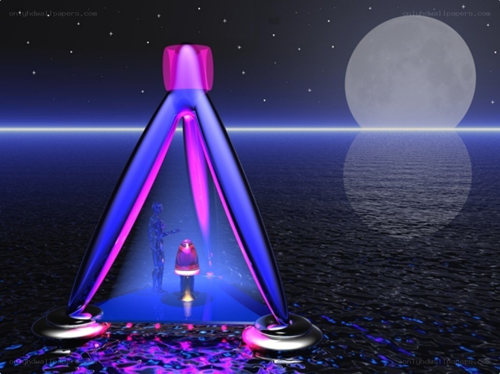 Futuristic alien structure on ocean